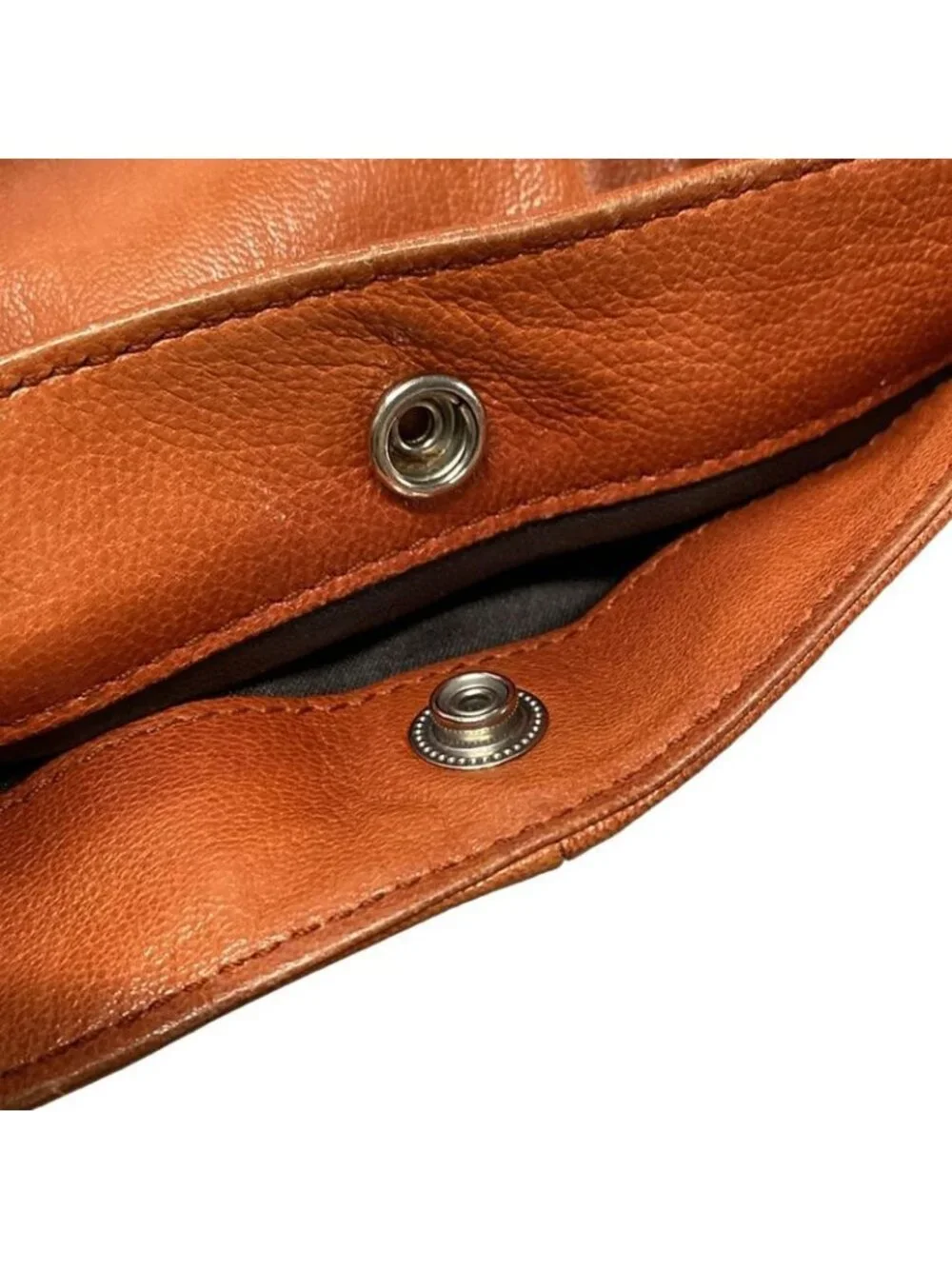 Saint Laurent Rive Gauche Handbag Mombasa Orange Leather - Picture 11 of 15